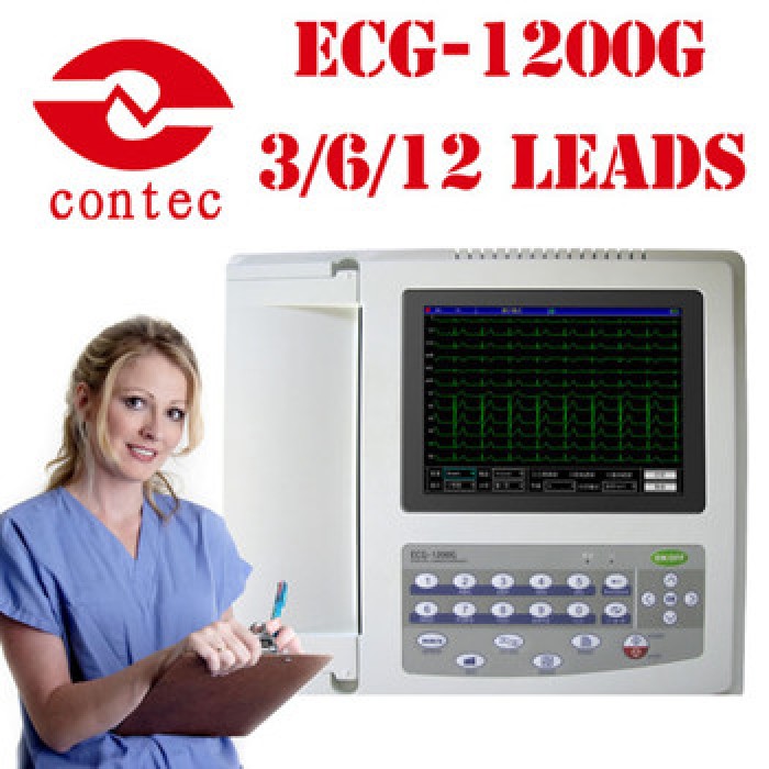 CONTEC® ECG-1200G Moniteur électrocardiographe numérique 12 canaux