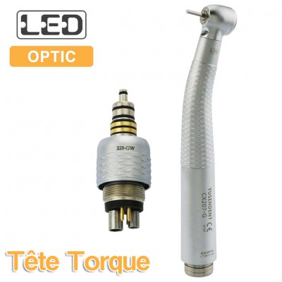 YUSENDENT® CX207-GW-TPQ turbine dentaire tête torque avec lumiere avec raccord r...