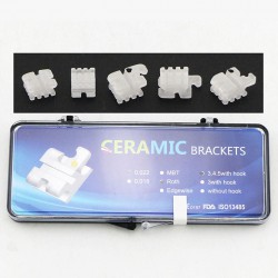 5Pack Dentaires Roth 022 345 Hooks céramique bracket orthodontique esthétique (transparent / monocristallin)