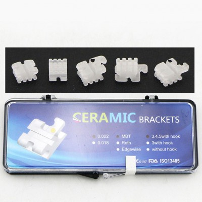 5Paquet/100 pièces Céramique Bracket Orthodontique Esthétique MBT 022 345 Hooks