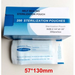 200 Pièces Sachet de stérilisation pour autoclave auto-scellants indicateurs doubles 57 * 130mm