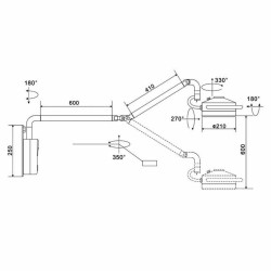 KWS® KD-202D-3B 36W Lampe Opérationnelle LED Scialytique Dentaire (Modèle Murale)