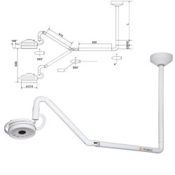 KWS® KD-2012D-3C scialytique plafonnier cabinet dentaire 36W