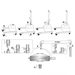 KWS KD-2036D-3 108W Mobile LED Shadowless Lampe d’examen médical chirurgical lumière