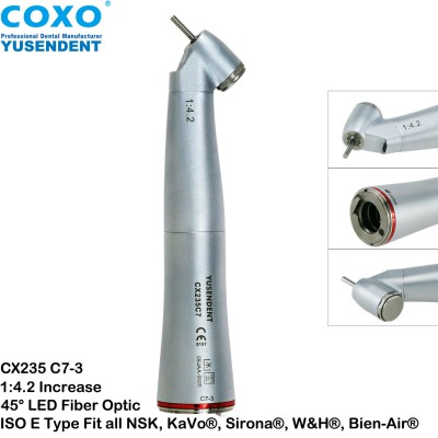 YUSENDENT CX235C7-3 45°Contre-angle Bague Rouge Ratio 1:4.2 Spray Interne Avec L...