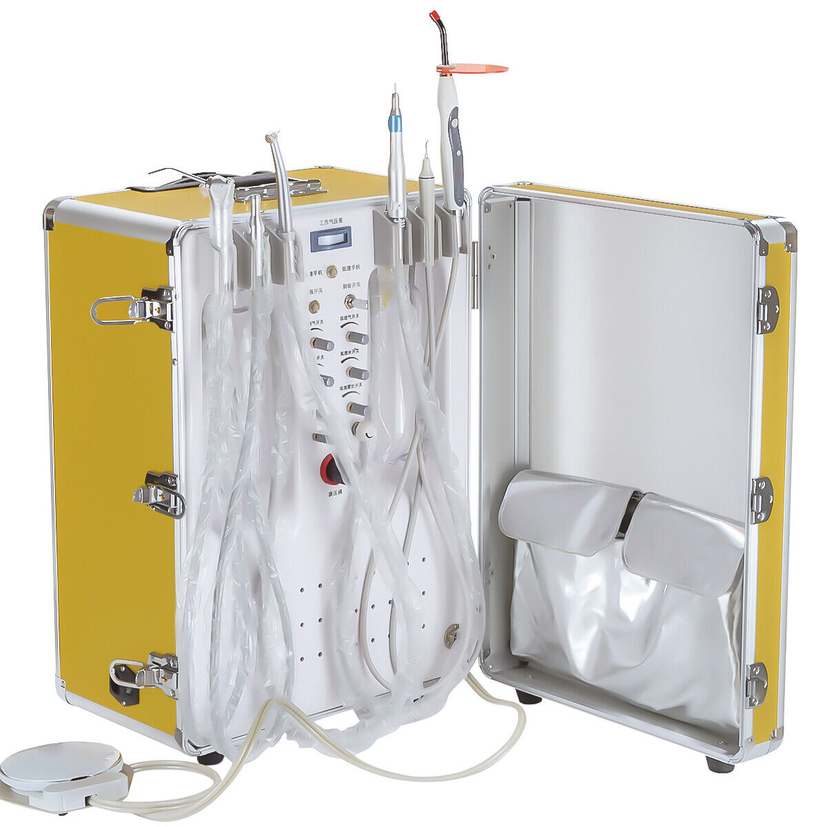 Unité Dentaire Portable AZDENT P204 Avec Compresseur D'air, Détartreur Et Lumière De Polymérisation - 30 Kg, 600W - Neuf Sous Emballage