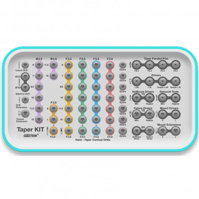 Kit chirurgical Taper Osstem Hiossen avec clé dynamométrique (à utiliser pour TS...