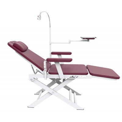Fauteuil dentaire portable pliable / Fauteuil dentaire mobile avec lampe LED et plateau dentaire