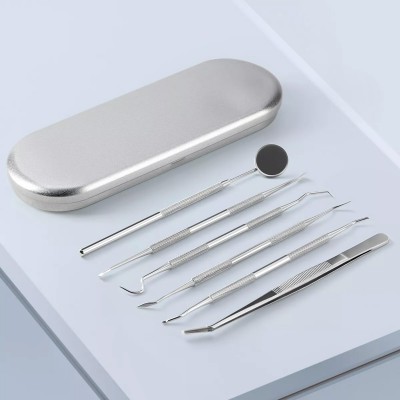 Kit de 6 outils de dentiste, Kit d'outils de nettoyage et de blanchiment dentair...