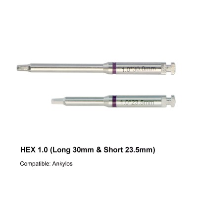 Tournevis à loquet pour pilier d'implant dentaire, Tournevis hexagonaux longs et courts en acier inoxydable