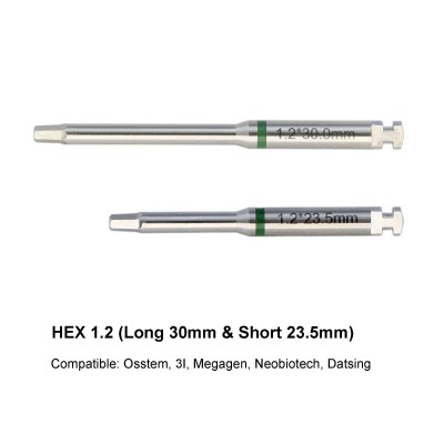Tournevis à loquet pour pilier d'implant dentaire, Tournevis hexagonaux longs et courts en acier inoxydable