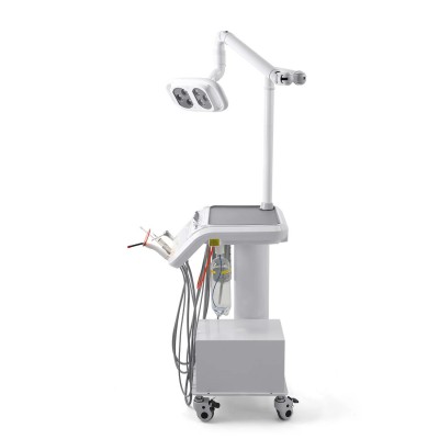 Unité mobile (cart) dentiste avec lampe dentaire, compresseur d'air, détartreur et lampe à polymériser