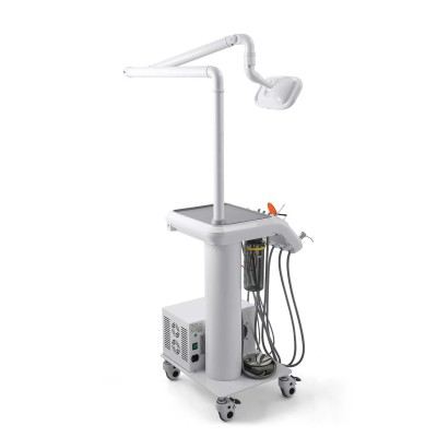 Unité mobile (cart) dentiste avec lampe dentaire, compresseur d'air, détartreur et lampe à polymériser
