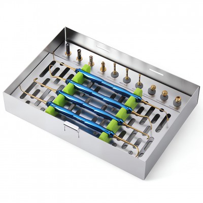 Kit instruments pour sinus lift (kit DASK) avec butées de forage pour implants dentaires et boîte de stérilisation