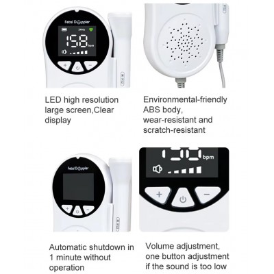 Doppler fœtal de poche CONTEC 10A (LED) - Moniteur de sons fœtaux