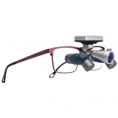 Loupes dentaires ergonomiques YUYO ET-2+WL-2-001-II (grossissements 3,5x, 5x, 7x) + éclairage chirurgical frontal