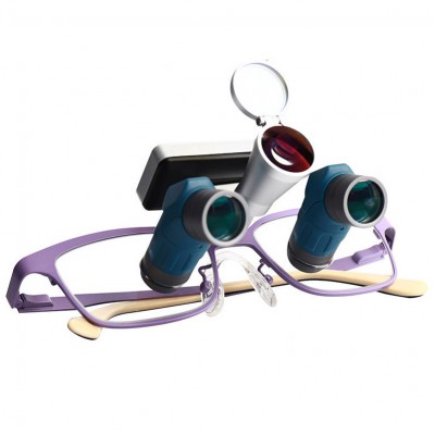 Loupes dentaires ergonomiques YUYO ET-2+WL-2-001-II (grossissements 3,5x, 5x, 7x) + éclairage chirurgical frontal