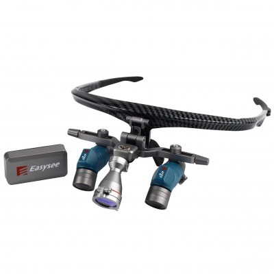 Loupes ergonomiques dentaires YUYO EL+WL-ii (grossissements 3,5x, 5x, 7x) avec lampe frontale