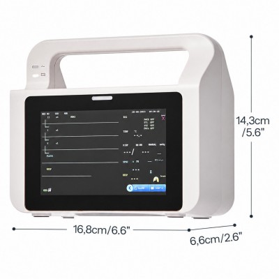 Moniteur patient multiparamétrique, doté d’un écran tactile de 5 pouces et affichant 6 paramètres