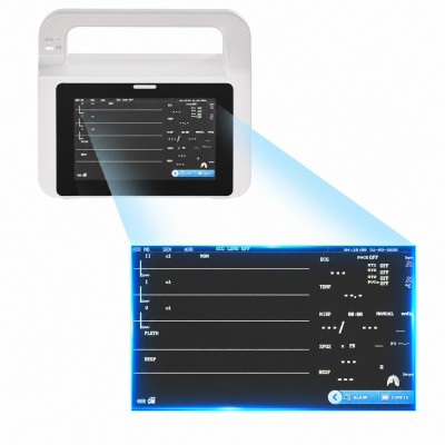 Moniteur patient multiparamétrique, doté d’un écran tactile de 5 pouces et affichant 6 paramètres