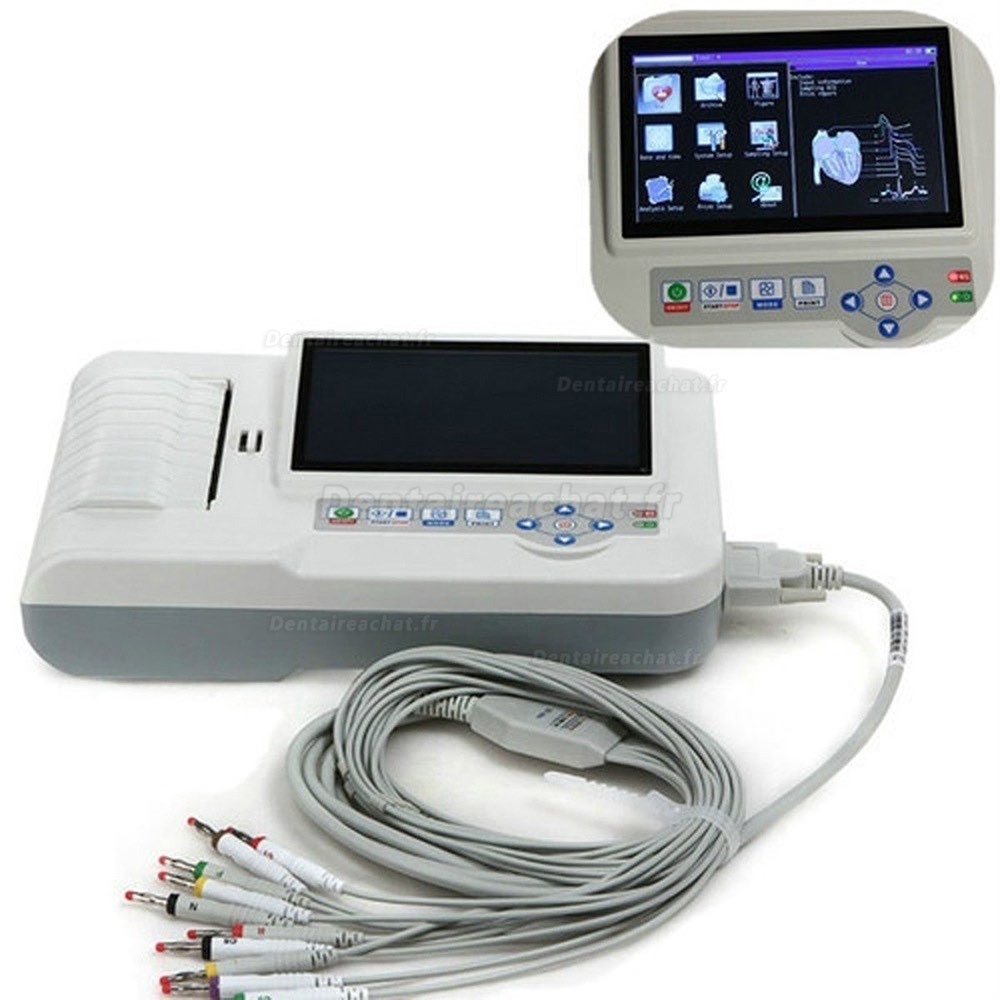 CONTEC® ECG-600G Moniteur électrocardiographe numérique 3/6 canaux