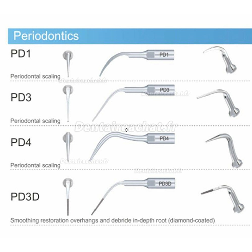 5 Pièces Insert de détartreur à ultrasons dentaire DTE® PD1 PD1D PD3 PD4 PD4D compatible avec NSK Satelec