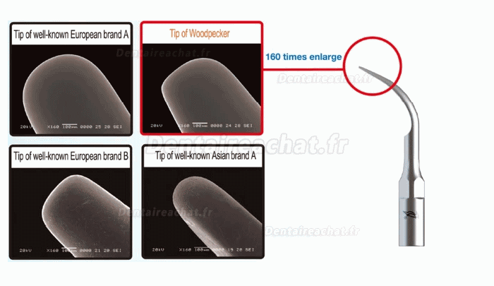 10 pièces woodpecker P1 P2L P2R P2LD P2RD P3 P3D P4 P4D Insert de détartreur à ultrasons dentaire compatible EMS /UDS