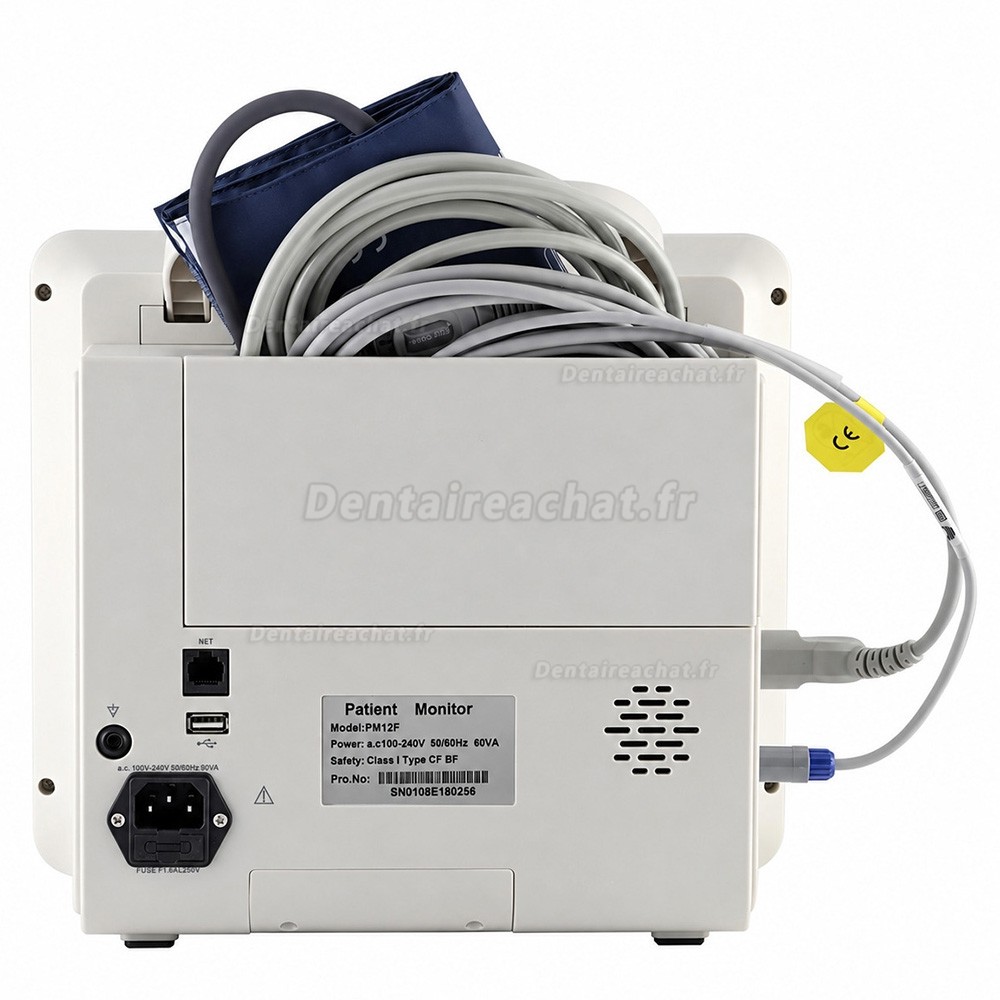 Moniteur patient multiparamètres 12 pouces ECG/RESP/TEMP/NIBP/SpO2/PR Moniteur patient multiparamètres 12 pouces ECG/RESP/TEMP/NIBP/SpO2/PR