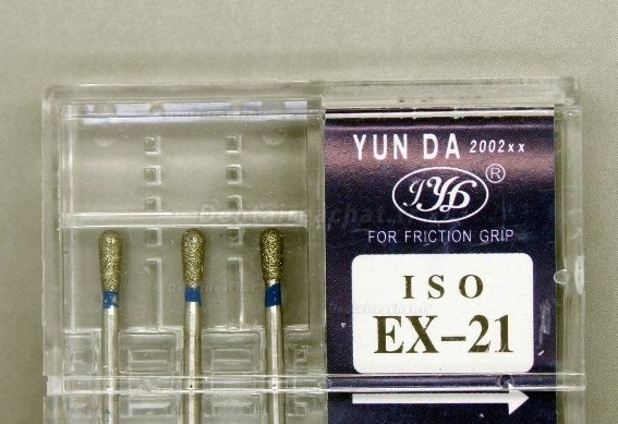 100 Pièces FG EX-21 1.6mm Fraise diamantée dentaire