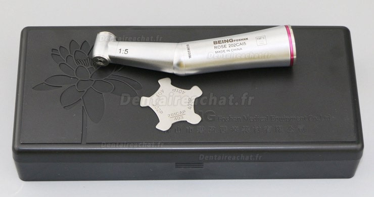 Being® Rose 202CAI5 Contre angle bague rouge ratio 1:5 spray interne sans lumiere