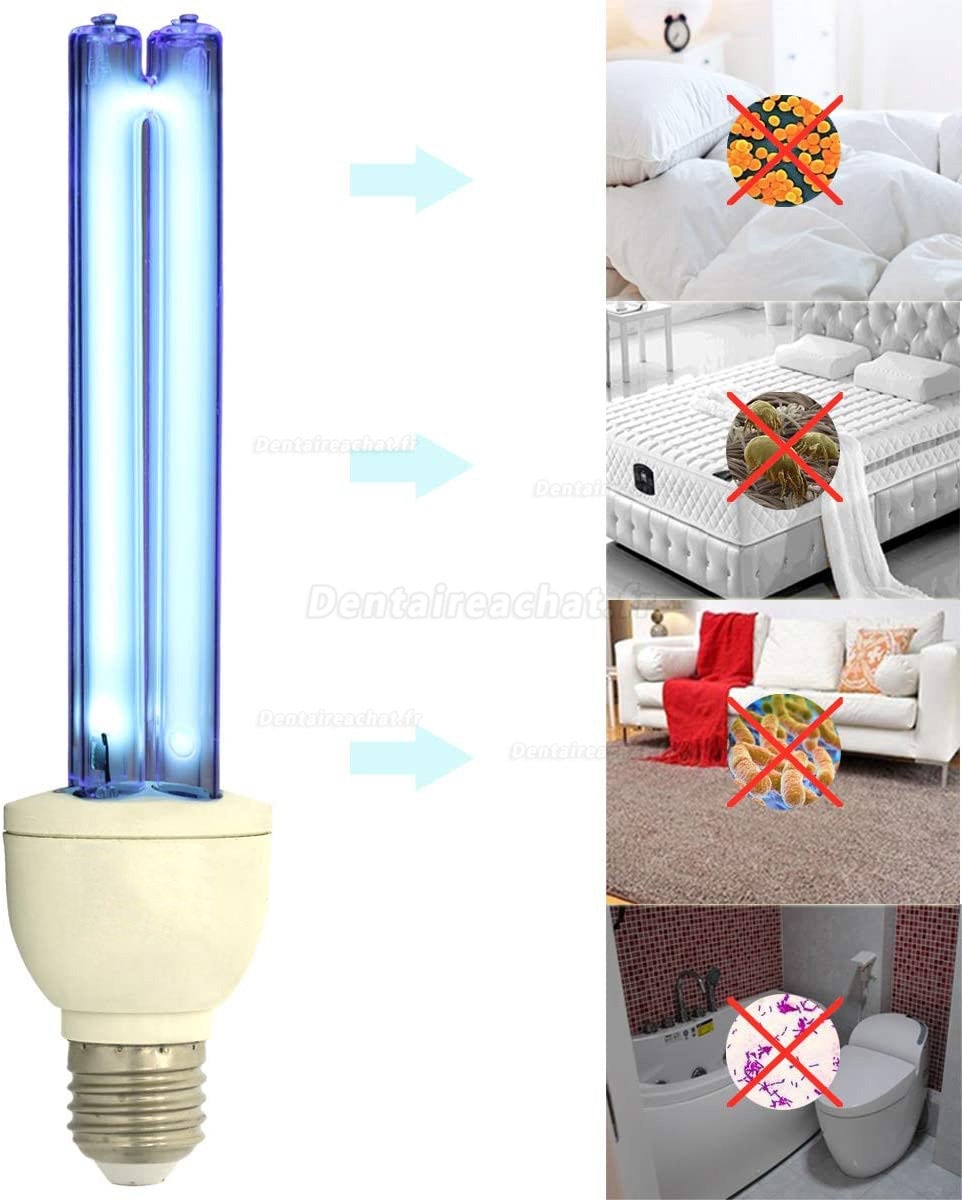 25W Lampe germicide UVC + Ozone lampes ultraviolette de désinfection avec télécommande 185nm 235nm longueur d'onde