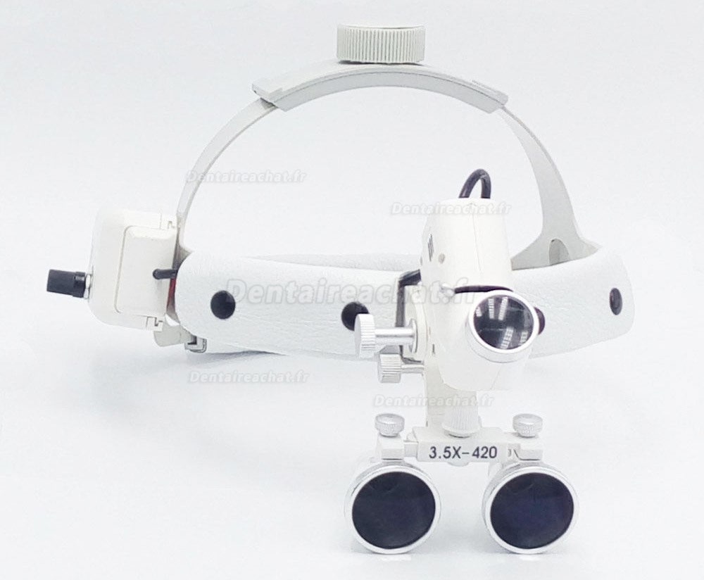 3.5X Bandeau dentaire loupes binoculaires médicales + LED lampe frontale