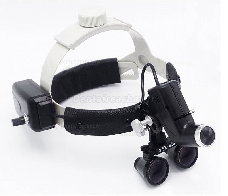 3.5X Bandeau dentaire loupes binoculaires médicales + LED lampe frontale