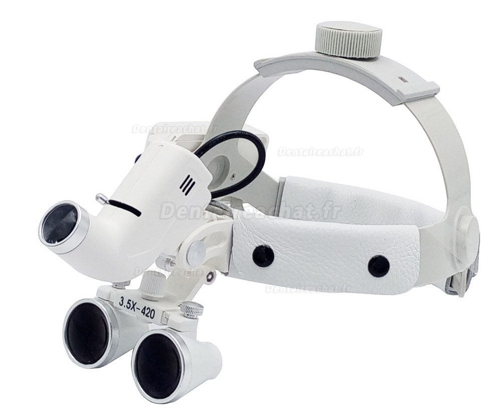 3.5X Bandeau dentaire loupes binoculaires médicales + LED lampe frontale