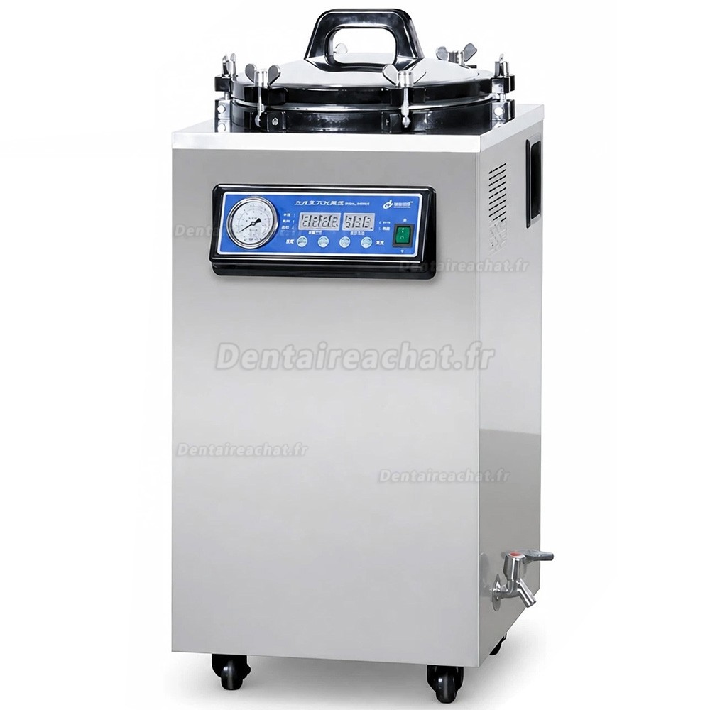 Autoclave dentaire vertical de 35 L, St&eacute;rilisateur &agrave; vapeur avec panneau de commande num&eacute;rique