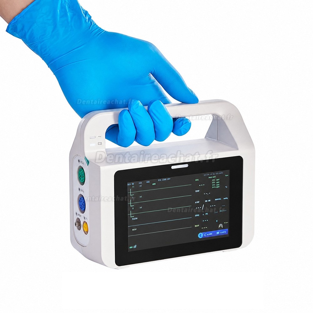 Moniteur patient multiparam&eacute;trique, dot&eacute; d&rsquo;un &eacute;cran tactile de 5 pouces et affichant 6 param&egrave;tres