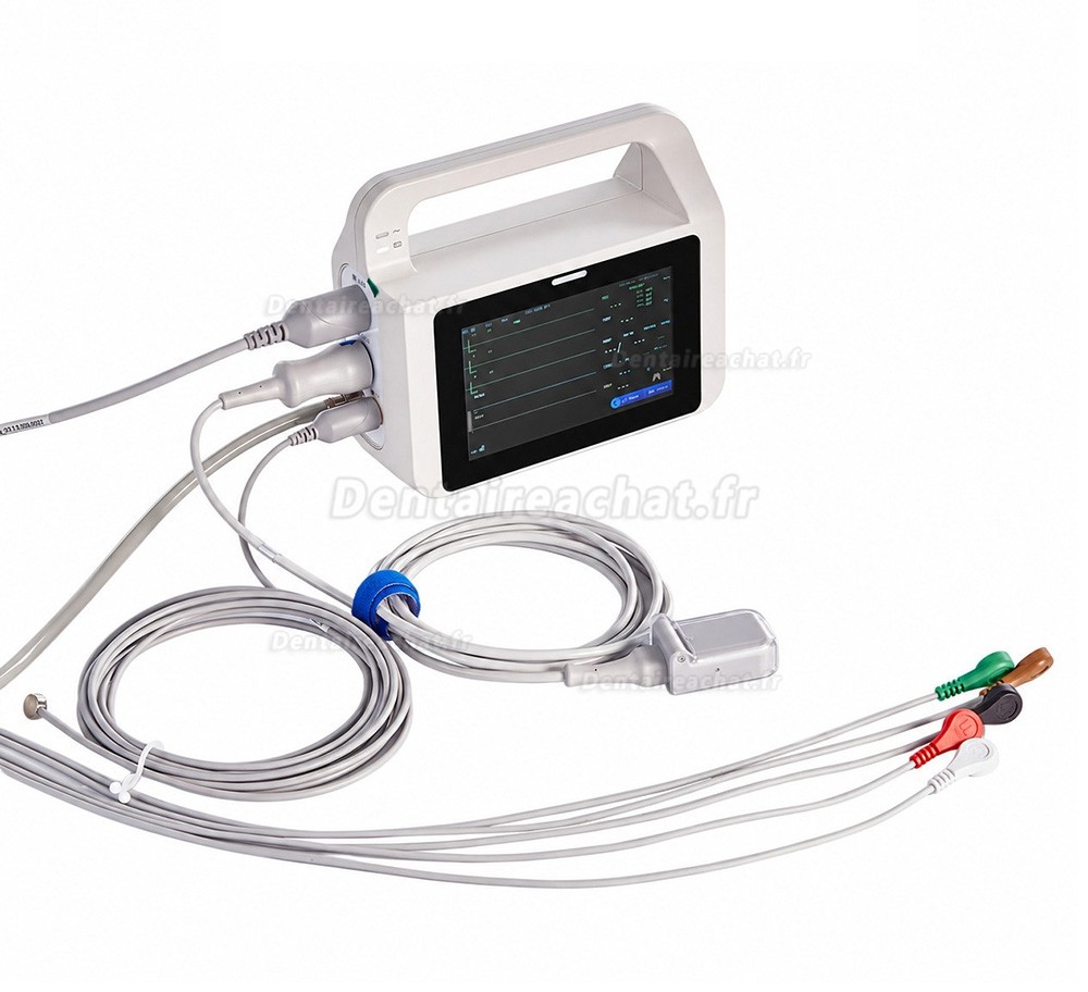 Moniteur patient multiparam&eacute;trique, dot&eacute; d&rsquo;un &eacute;cran tactile de 5 pouces et affichant 6 param&egrave;tres