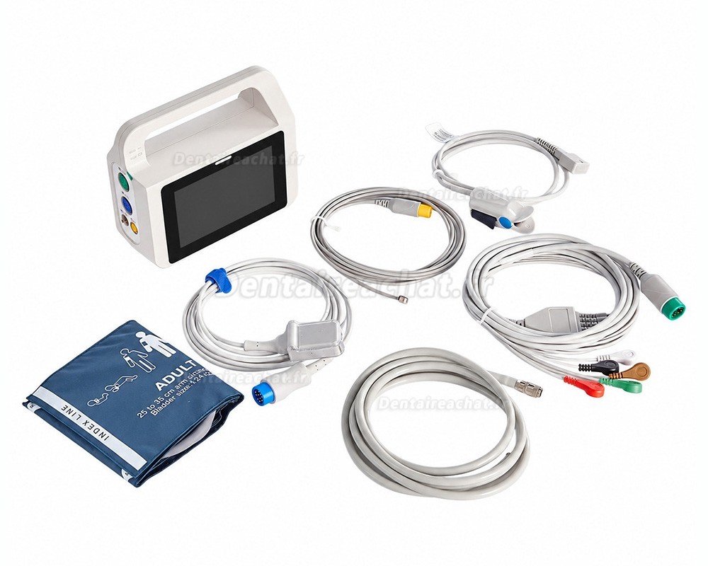 Moniteur patient multiparam&eacute;trique, dot&eacute; d&rsquo;un &eacute;cran tactile de 5 pouces et affichant 6 param&egrave;tres
