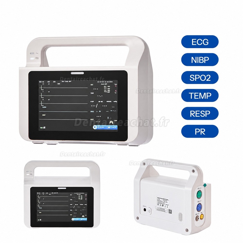 Moniteur patient multiparam&eacute;trique, dot&eacute; d&rsquo;un &eacute;cran tactile de 5 pouces et affichant 6 param&egrave;tres