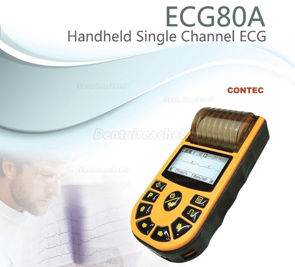 CONTEC® CMS-80A canal seul ECG électrocardiographes tenu dans la main