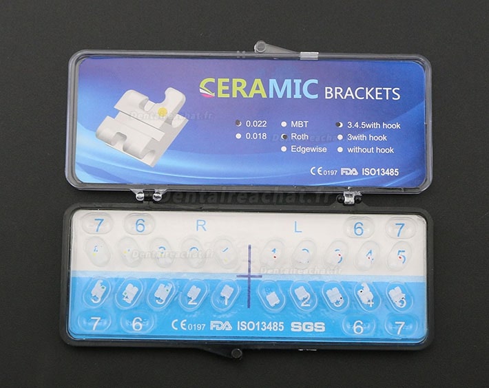 5 Paquet/100 pièces Céramique Bracket Orthodontique Esthétique ROTH 022 345 Hooks