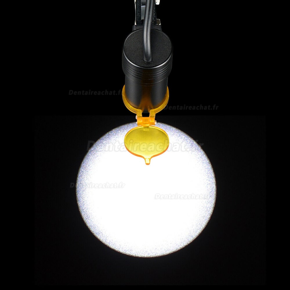 3.5X Loupes Binoculaires Dentair  Noir + Lampe Frontale Dentaire 5W LED avec Filtre et Clip de Ceinture