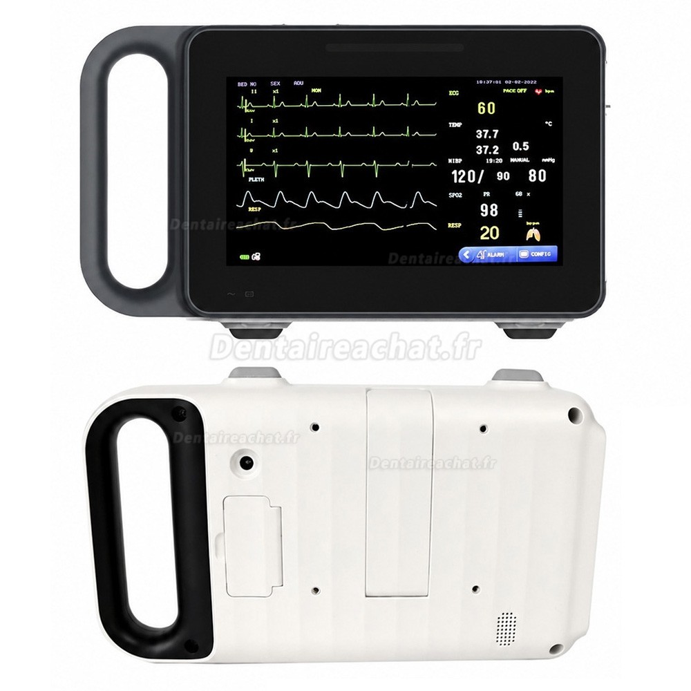 Moniteur patient multiparamètres à écran tactile 7 pouces ECG/RESP/TEMP/NIBP/SpO2/PR Moniteur patient multiparamètres à écran tactile 7 pouces ECG/RESP/TEMP/NIBP/SpO2/PR