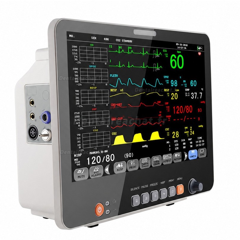 Moniteur patient multiparam&eacute;trique 15,6 pouces ECG, PNI, RESP, TEMP, SpO2, FC