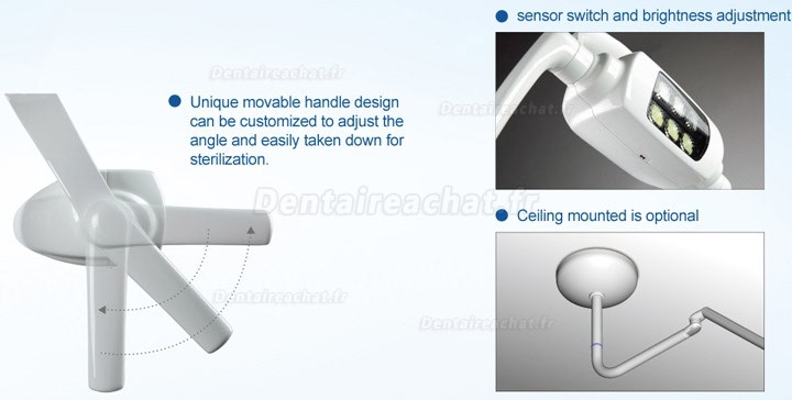 8W LED Lamp scialytique opératoire plafonnier dentaire avec arm