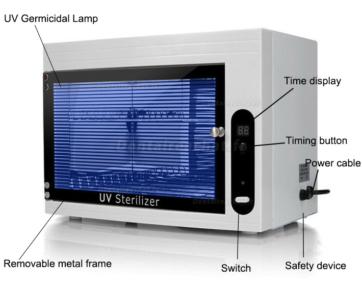 15L Boîte de Désinfection Ozone Commerciale Domestique Dentaire Coffret Stérilisateur UVC