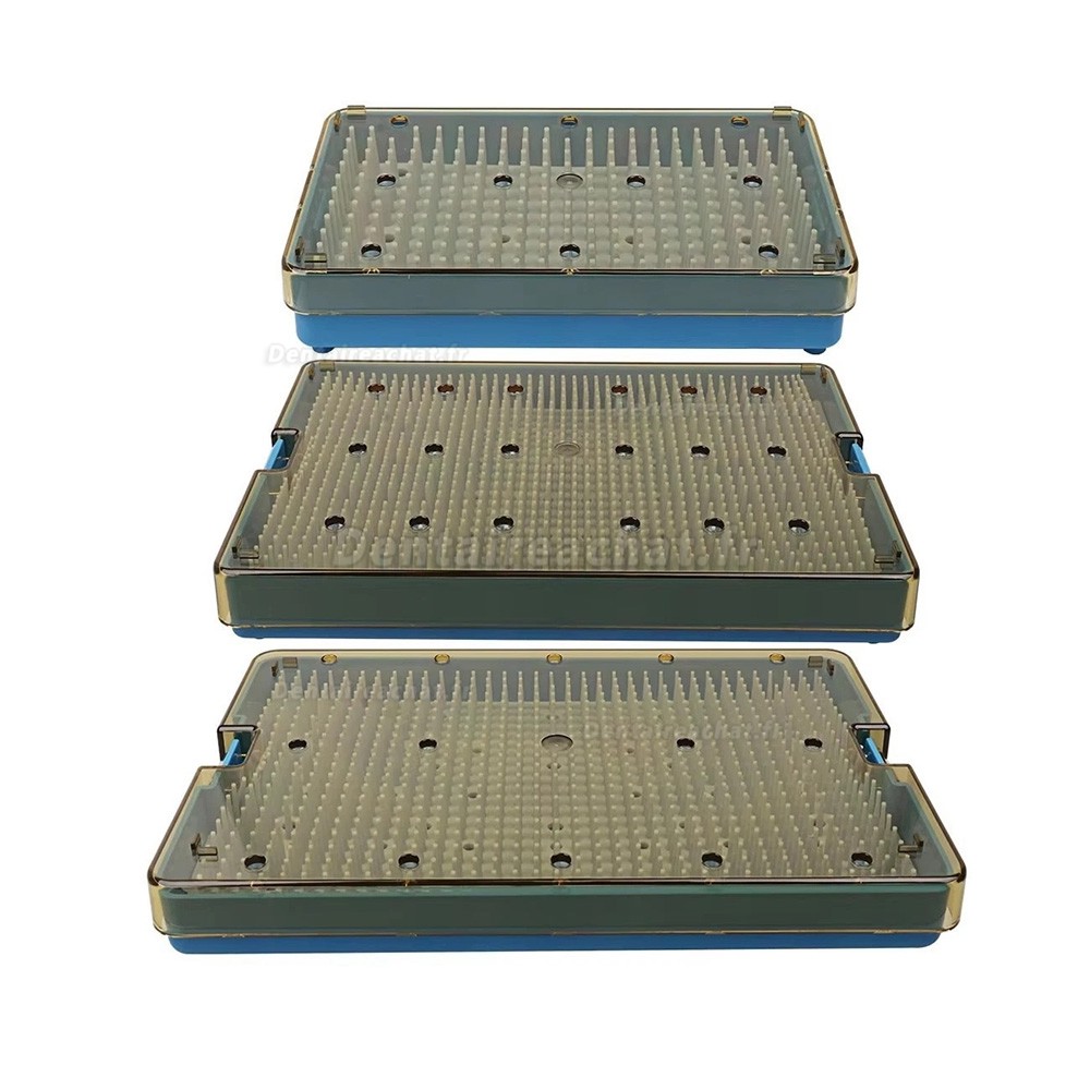 Lot de 3 plateaux de st&eacute;rilisation dentaires autoclavables &ndash; Bo&icirc;te de d&eacute;sinfection en silicone