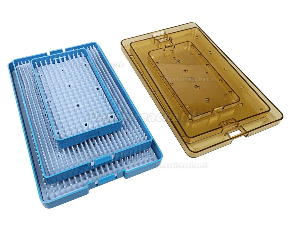 Lot de 3 plateaux de st&eacute;rilisation dentaires autoclavables &ndash; Bo&icirc;te de d&eacute;sinfection en silicone