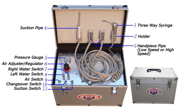 Best® BD-402 unité (cart) dentaire portable avec compresseur