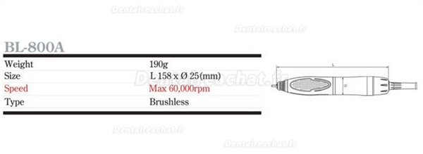 Maisilao® BL-800A micromoteur pièce à main brushless 35.000 tr/min